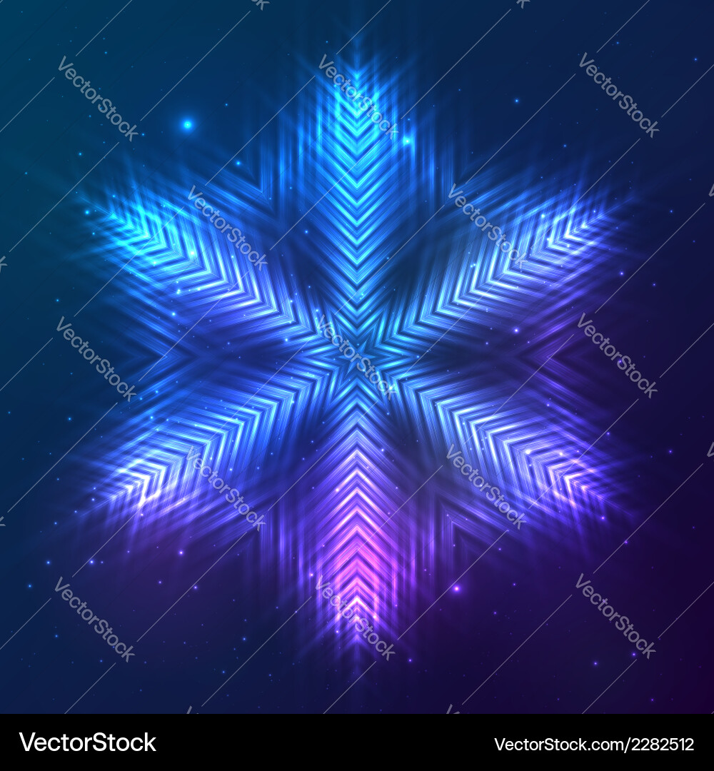 Cosmic Shimmering Snowflake Vector Image