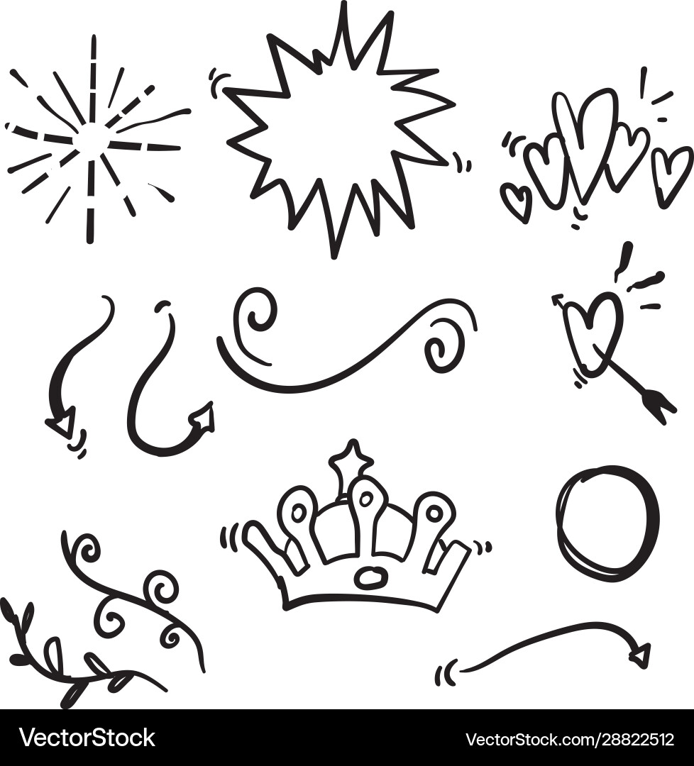 Doodle various object collection handdrawn style Doodle various object collection handdrawn style vector image