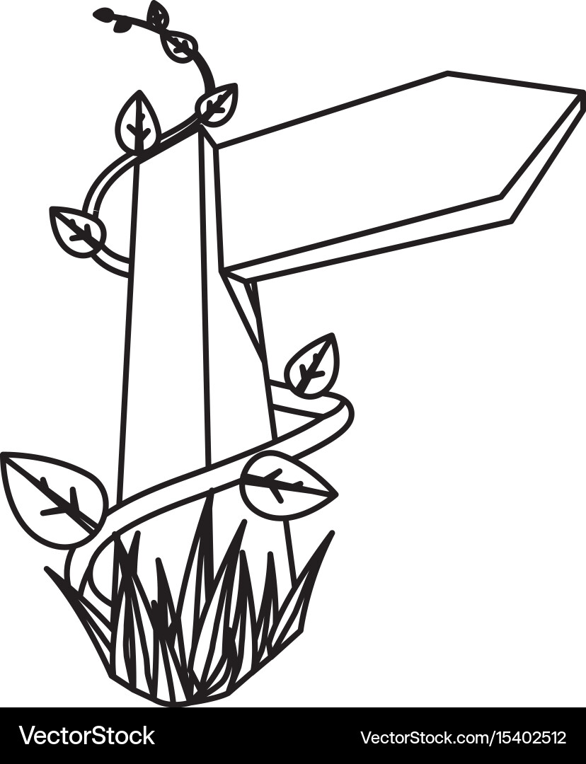 Empty signpost isolated vector image