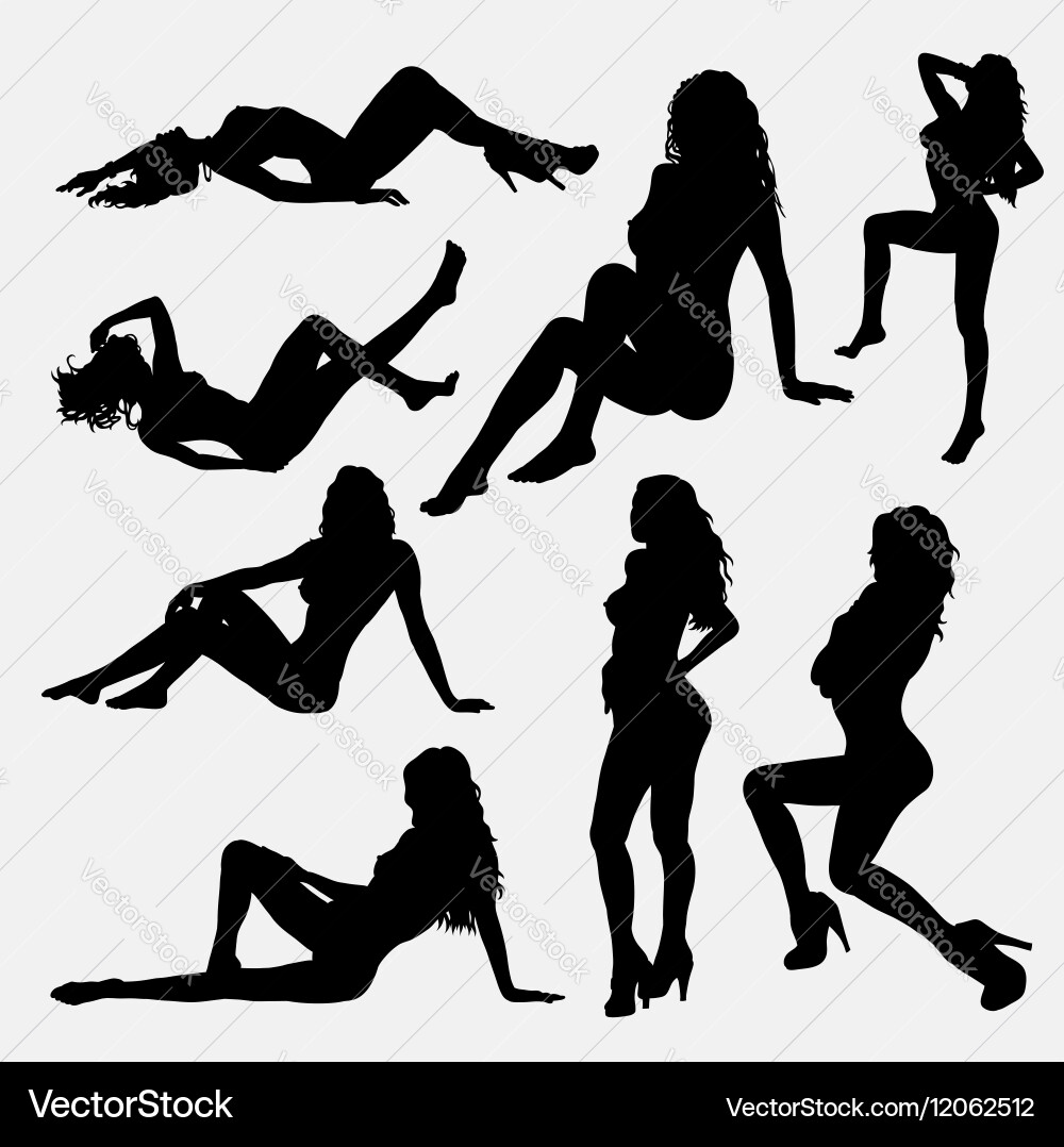 Female Silhouette - Sexy Pose vector image