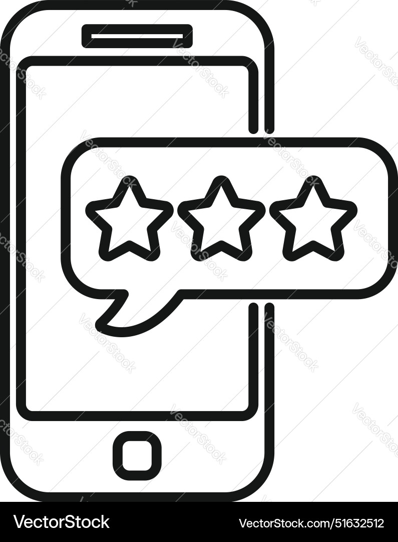Five star rating for a mobile application Five star rating for a mobile application Vector Image
