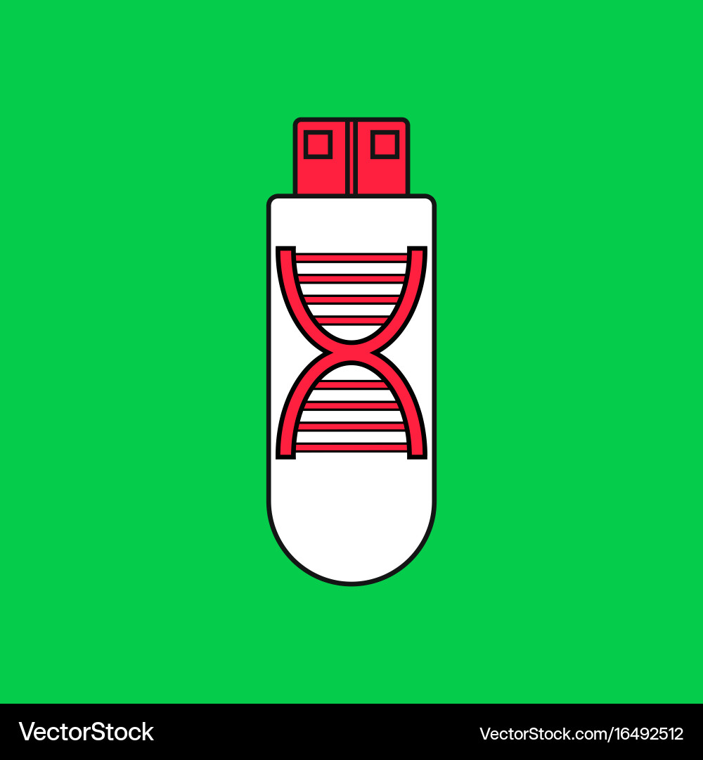 Flat icon design collection dna memory vector image