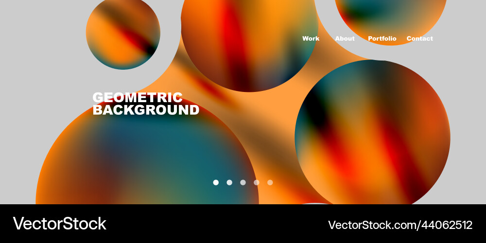 Flowing gradient colors and round elements Vector Image