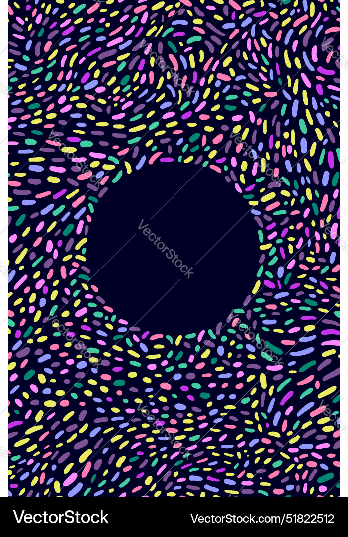 Frame with colored hand drawn pattern in the form vector image