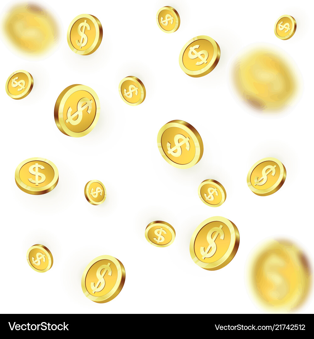 Golden Coins Falling - Wealth Rain Vector Image
