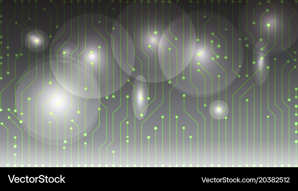 Grey gradient circuit board design background vector image