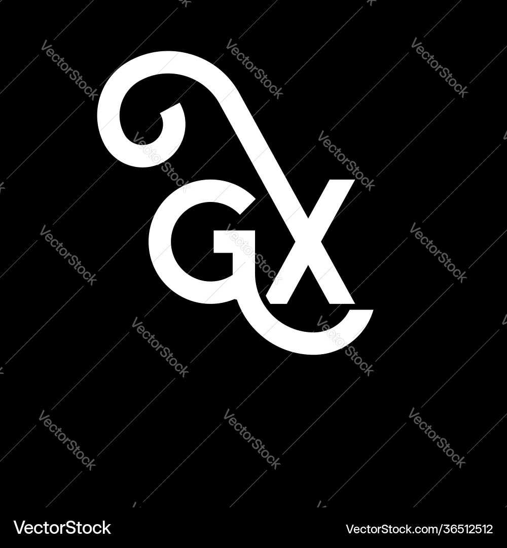 Gx Brief Logo Design auf schwarzem Hintergrund Gx Brief Logo Design auf schwarzem Hintergrund vektorbild