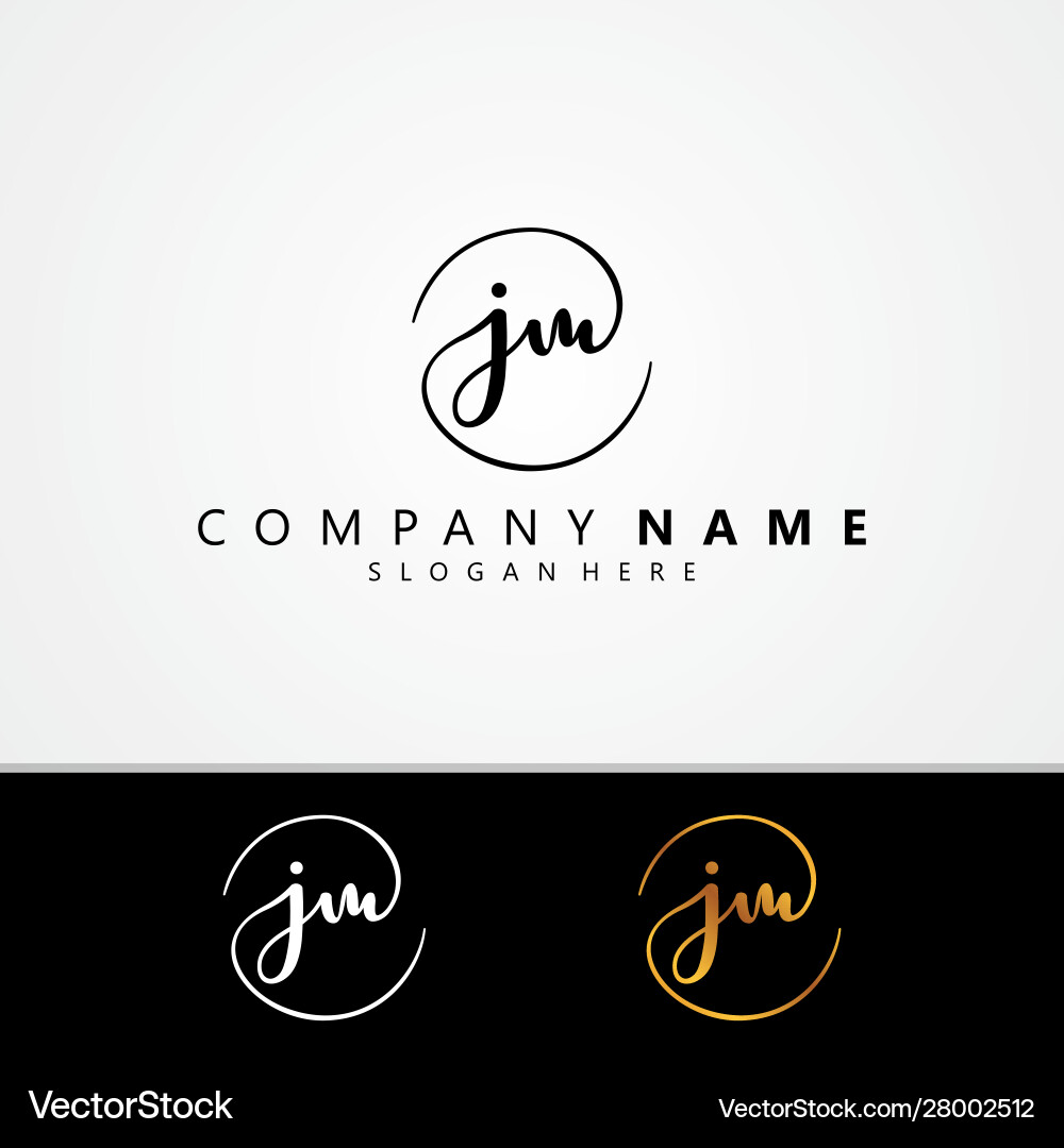 J m jm initial symbol signature design J m jm initial symbol signature design Vector Image