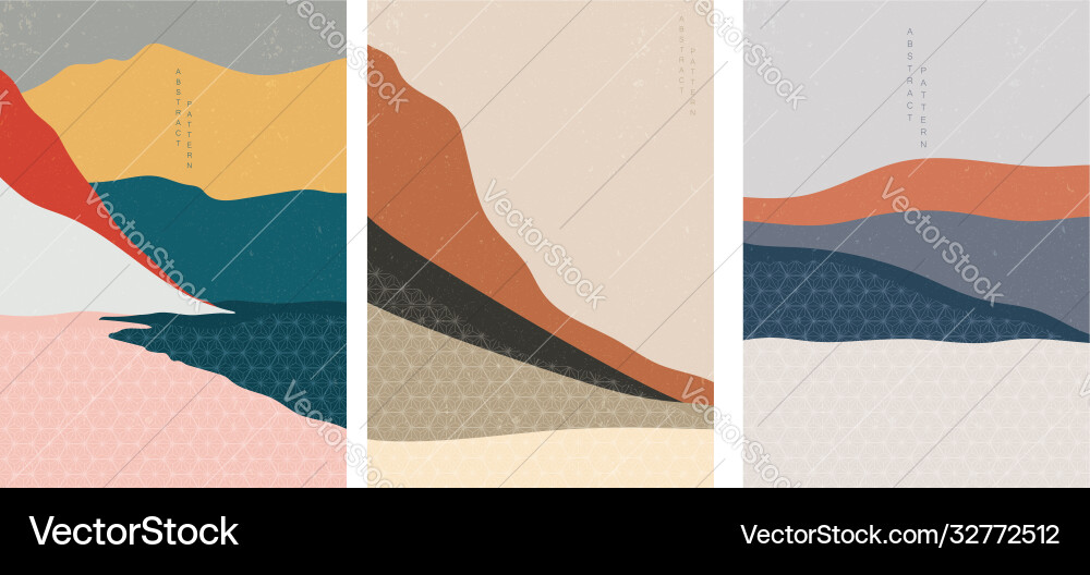 Japanese Wave Pattern Abstract Background Vector Image