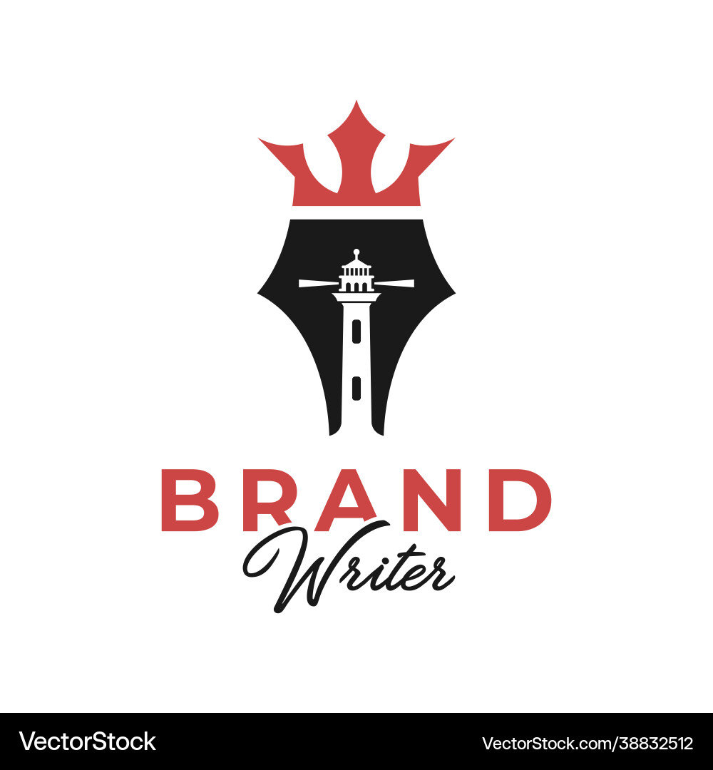 Lighthouse writing logo design Vector Image