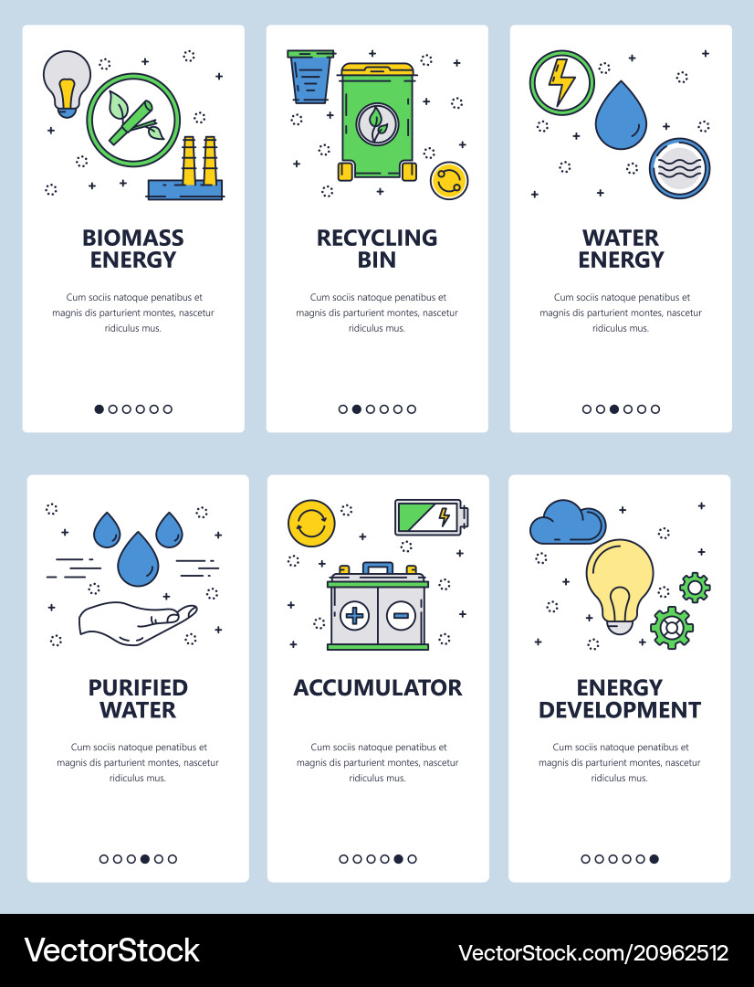 Line art web and mobile app template set vector image