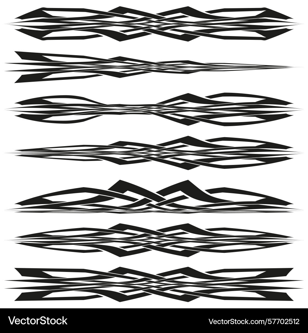 Linearer Randsatz symmetrische Streifenmuster Linearer Randsatz symmetrische Streifenmuster vektorbild