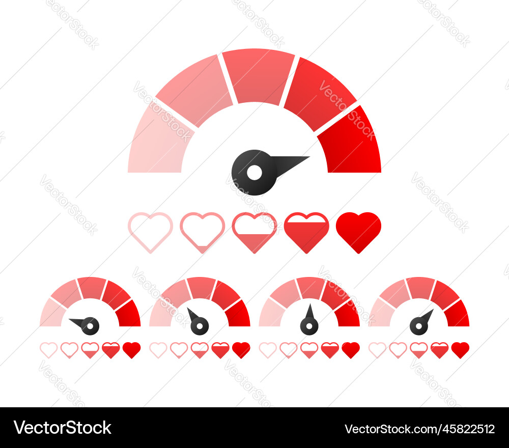 Love meter load indicator sensor concept Love meter load indicator sensor concept vector image