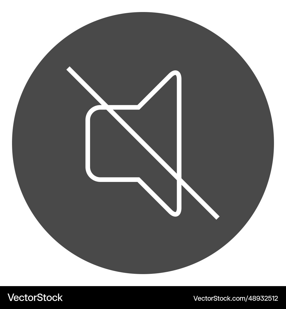 Mute button circle icon Mute button circle icon vector image