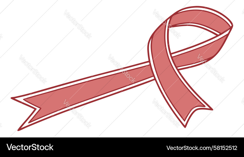 Red Ribbon Loop Symbol Vector Image