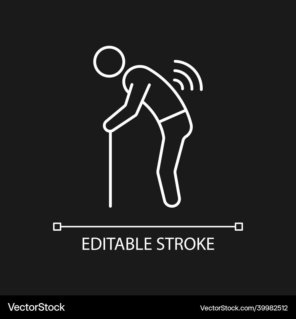 Risk factor linked to age white linear icon Risk factor linked to age white linear icon vector image