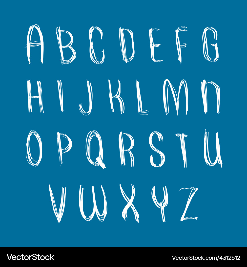 Script handwritten font alphabet letters Vector Image
