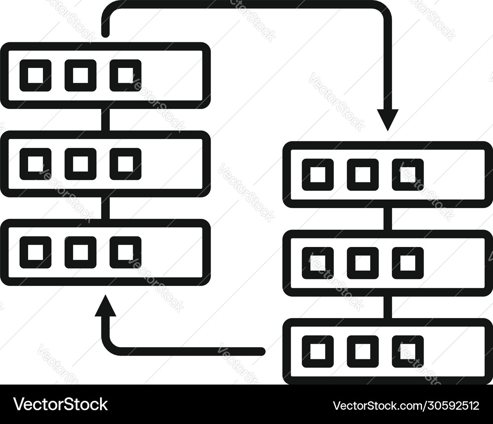 Server connection icon outline style Server connection icon outline style vector image