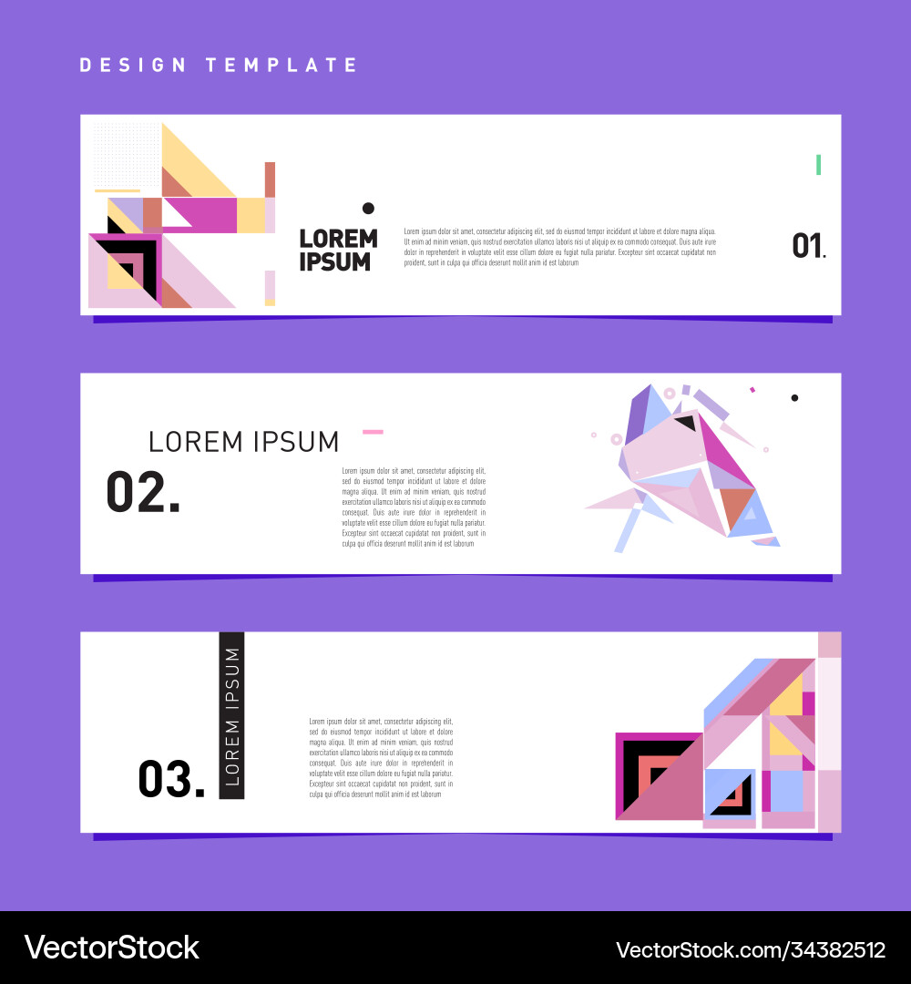 Set abstract banner web design template retro Set abstract banner web design template retro Vector Image