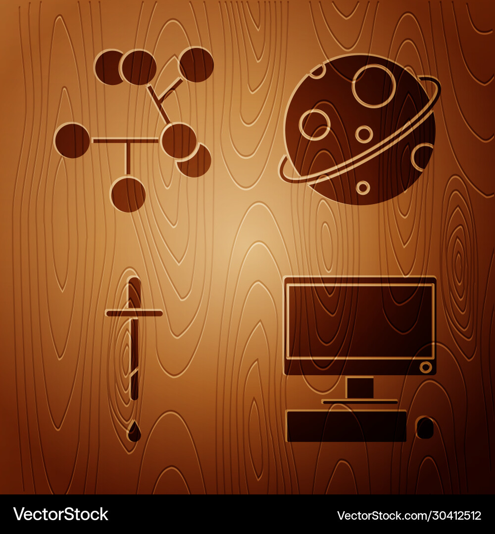 Set computer monitor with keyboard and mouse vector image