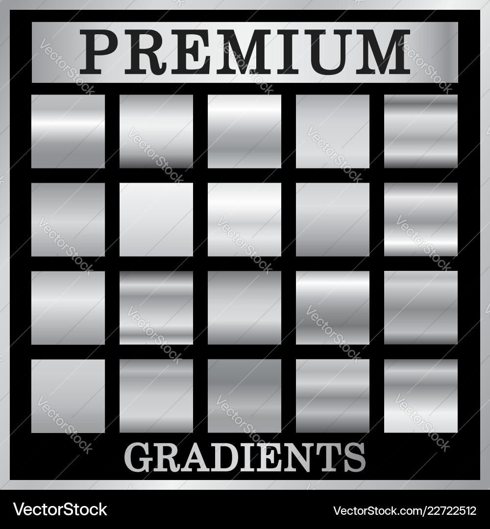 Silver Gradient Metallic Backgrounds vector image