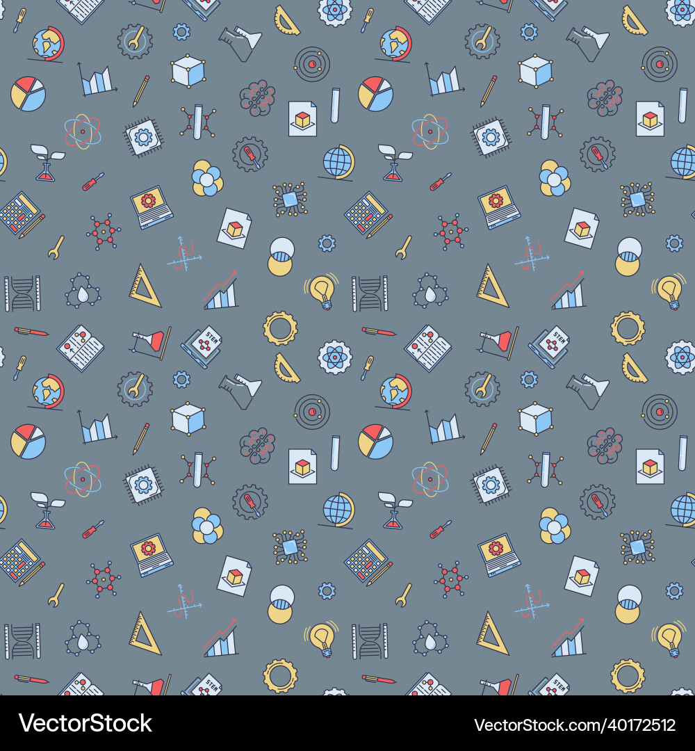 Stem learning colorful seamless pattern Stem learning colorful seamless pattern vector image