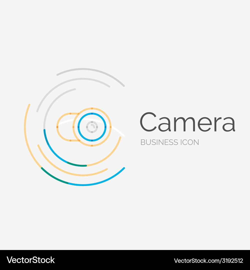 Thin line neat design logo camera concept Vector Image