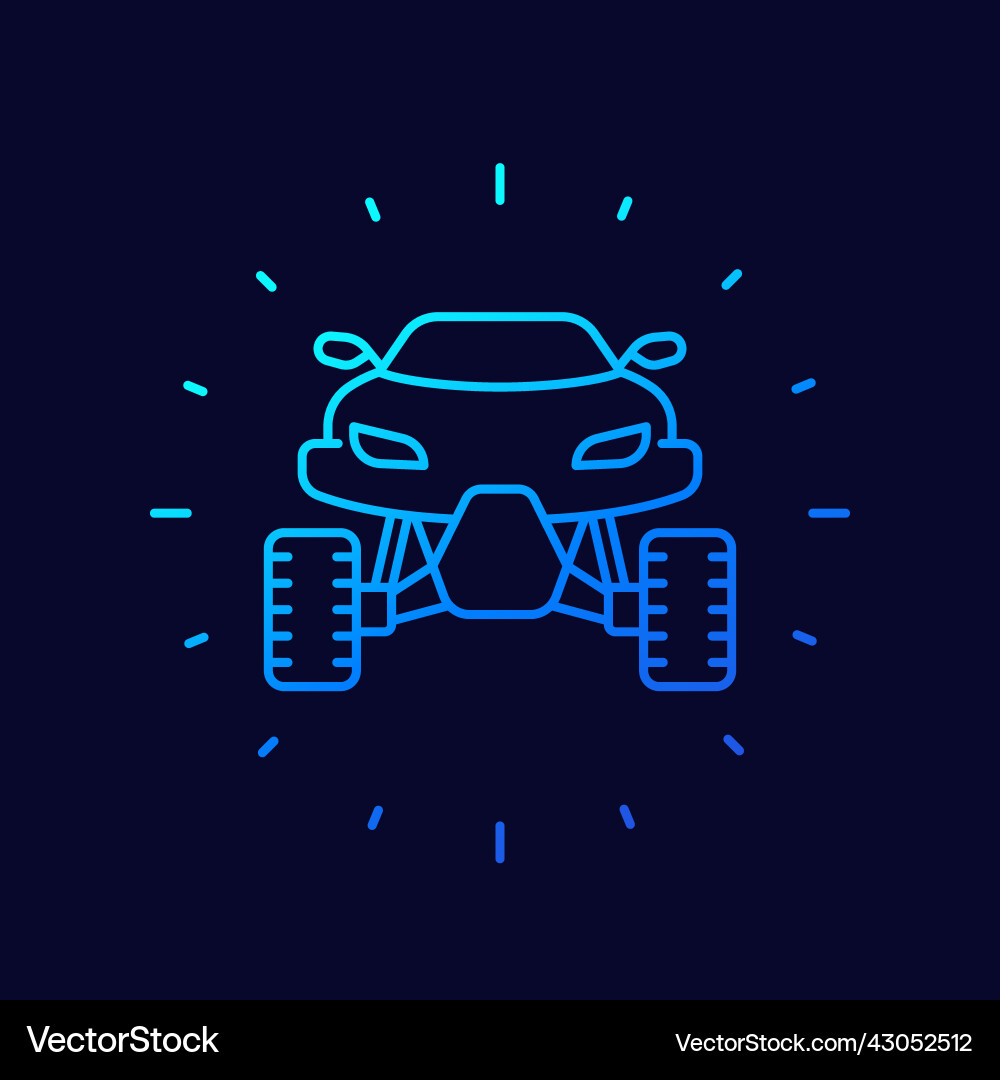 Utv icon front view linear design vector image
