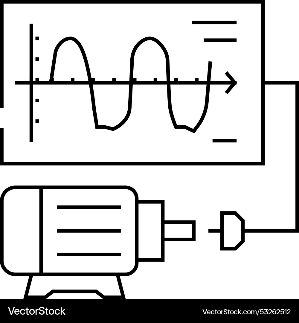 Vibration analysis mechanical engineer line icon Vibration analysis mechanical engineer line icon vector image