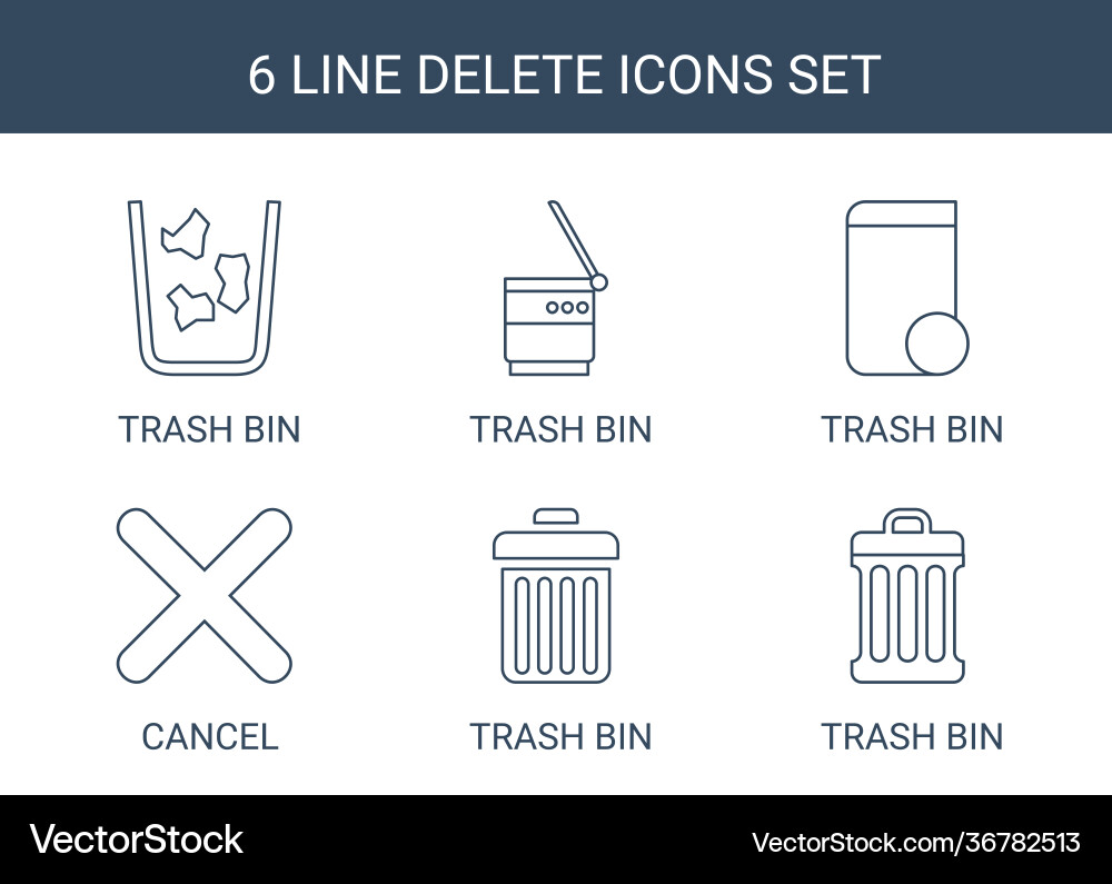 6 delete icons Vector Image