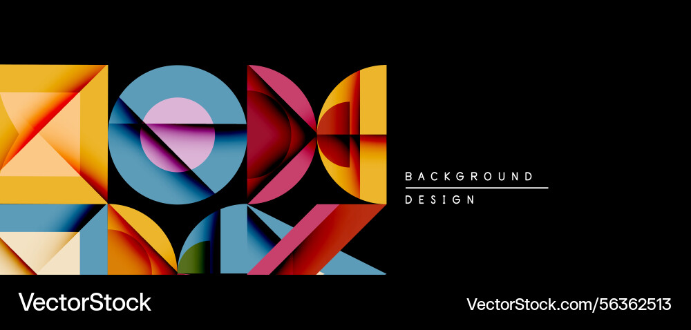 Abstract geometric shapes overlap creating vector image