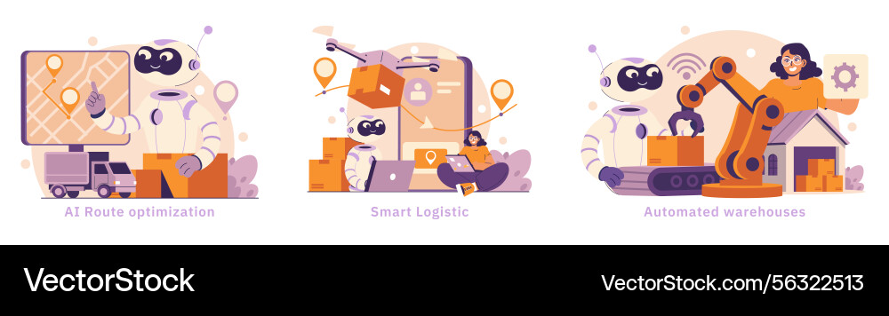 Ai Logistics Supply Chain Royalty Free Vector Image