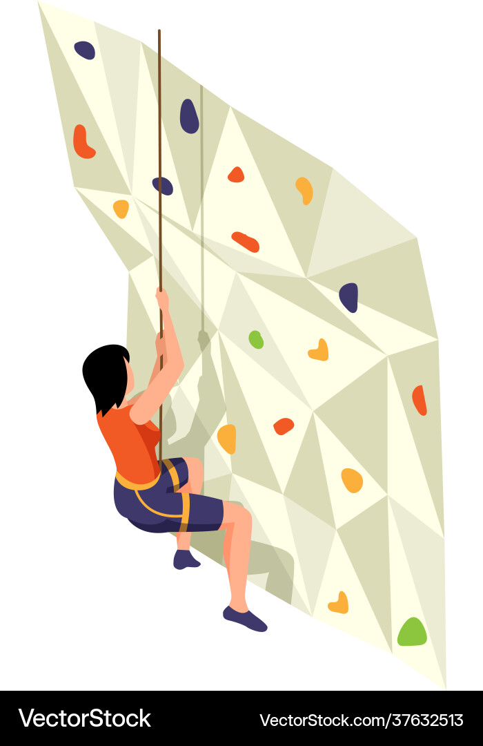 Bouldering isometric icon vector image