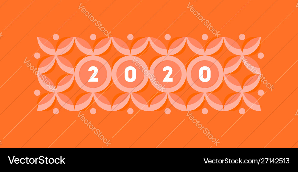 Elegant numbers 2020 on geometric pattern Elegant numbers 2020 on geometric pattern vector image