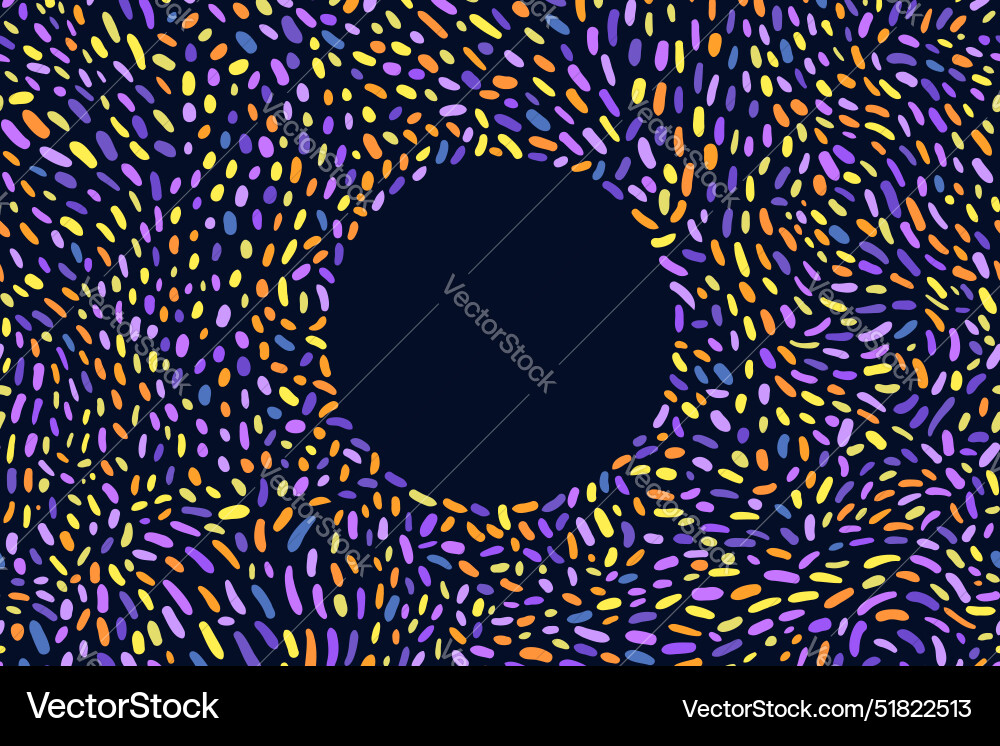 Frame with colored hand drawn pattern in the form Vector Image