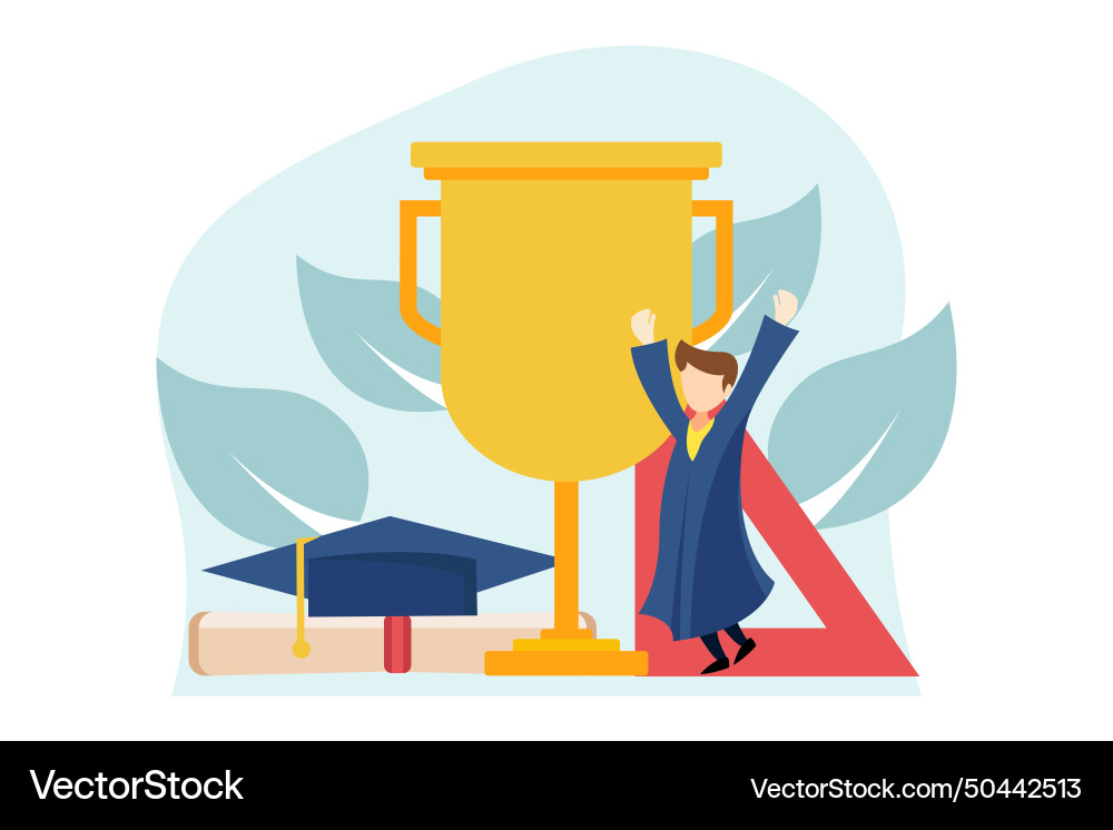 Graduation flat design Royalty Free Vector Image