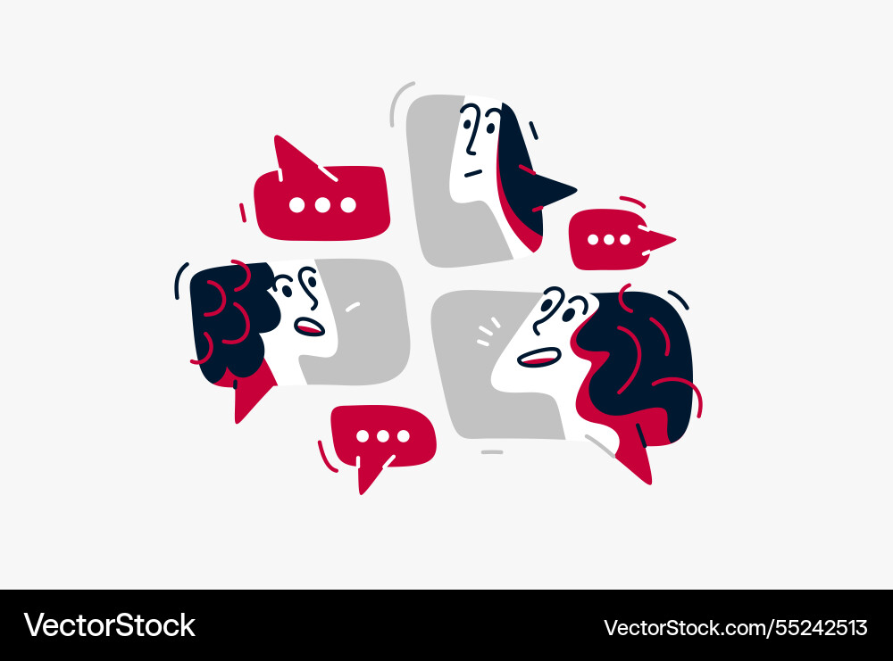 Group of young people having a video conference Group of young people having a video conference vector image