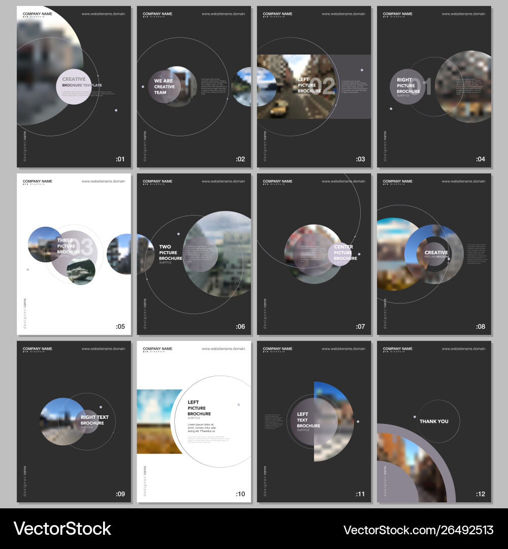 Minimal brochure templates with circle elements Minimal brochure templates with circle elements vector image
