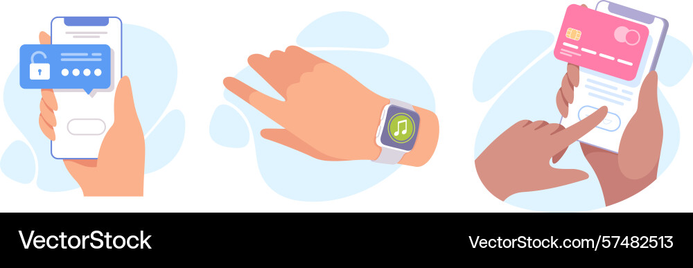 Modern devices for secure access and timely vector image