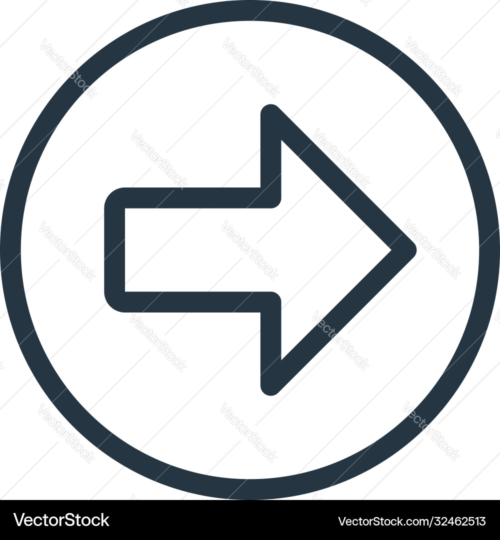 Next Button Outline Icon vector image