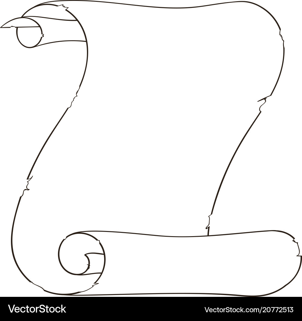 Parchment Scroll Outline vector image