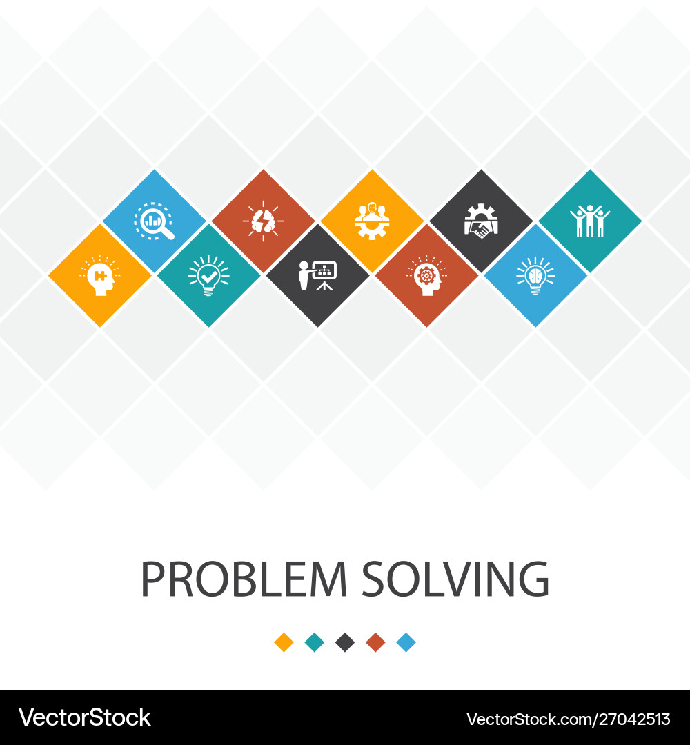 Problem solving trendy ui template infographics vector image