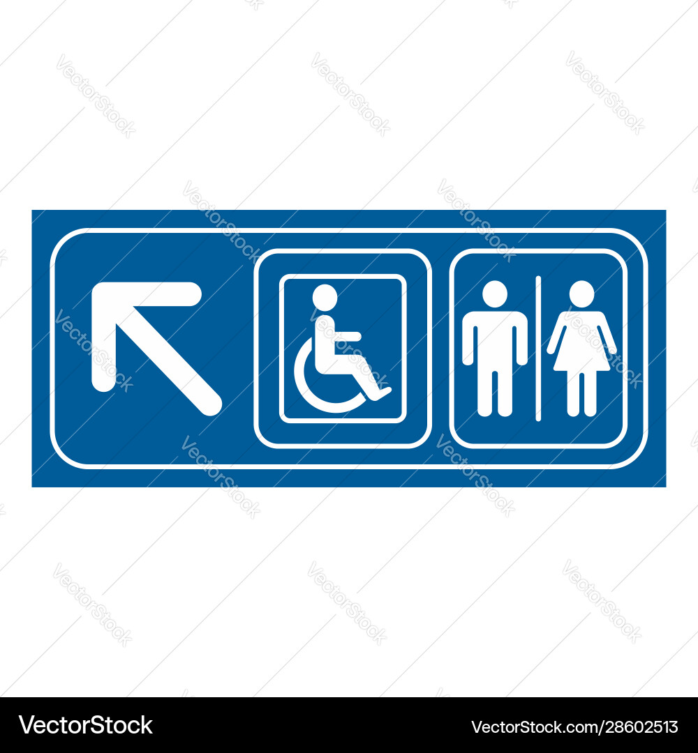 Public restroom signs with arrow Vector Image