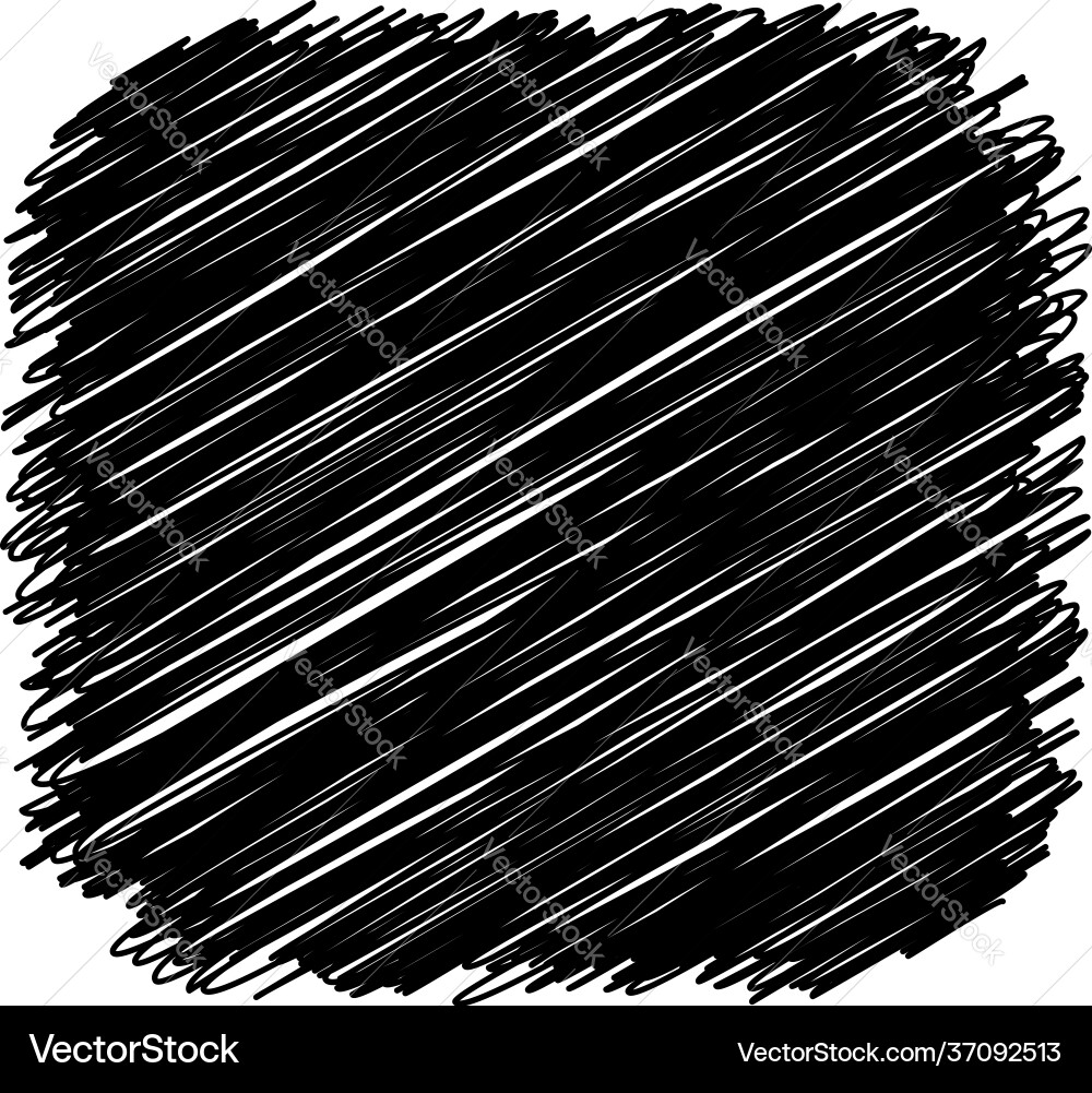 Rounded square with sketchy scribble doodle vector image