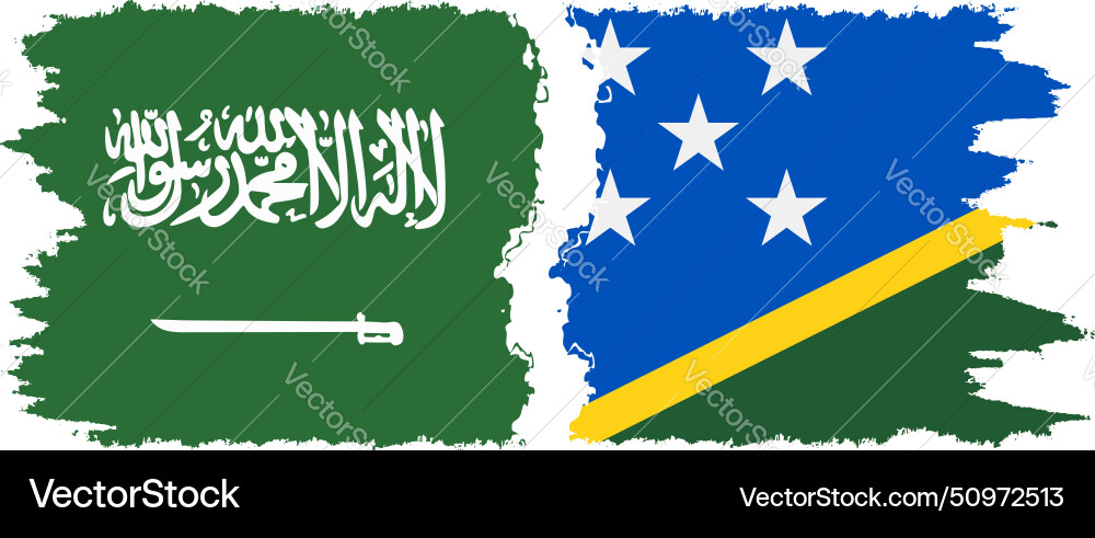 Salomonen und saudi arabia grunge flags Salomonen und saudi arabia grunge flags vektorbild