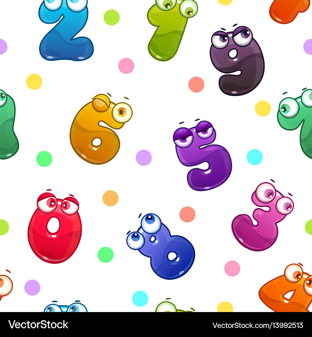 Seamless pattern with funny number characters Seamless pattern with funny number characters vector image