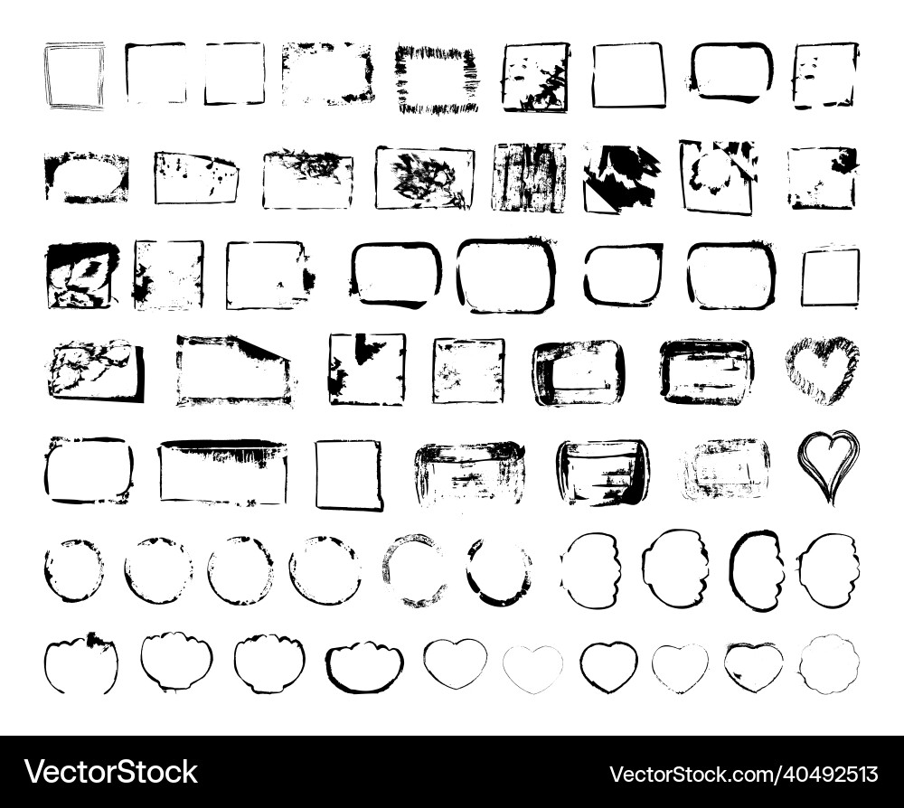 Set of ink frames Set of ink frames vector image