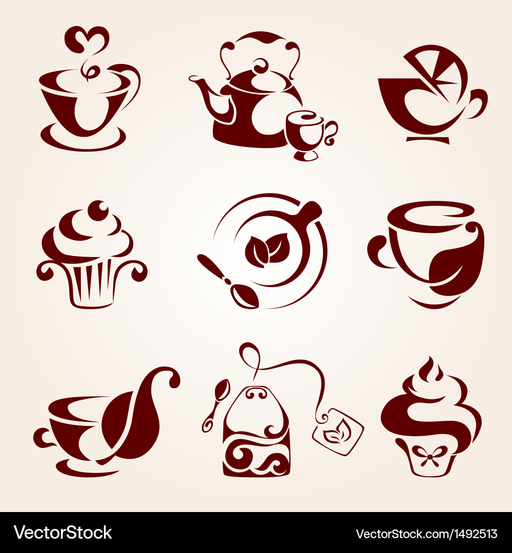 Tea & Coffee Elements Royalty Free Vector Image