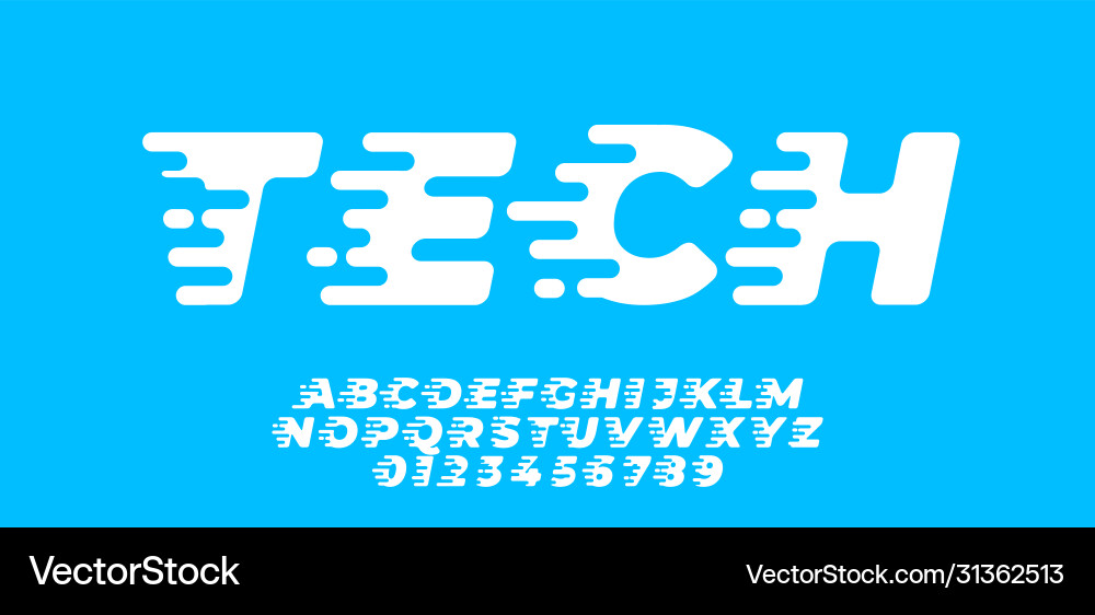 Technology speed font style effect design template Technology speed font style effect design template vector image