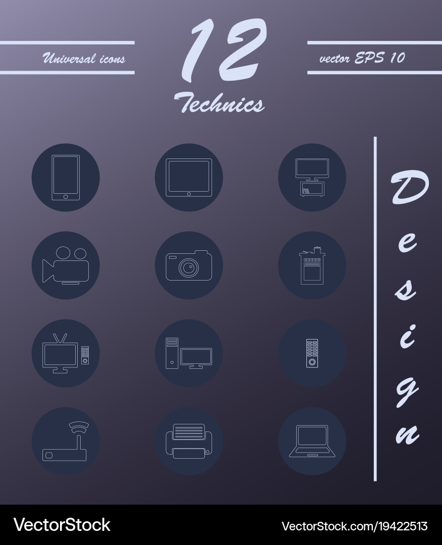 Unique thin line icons set of computer hardware vector image